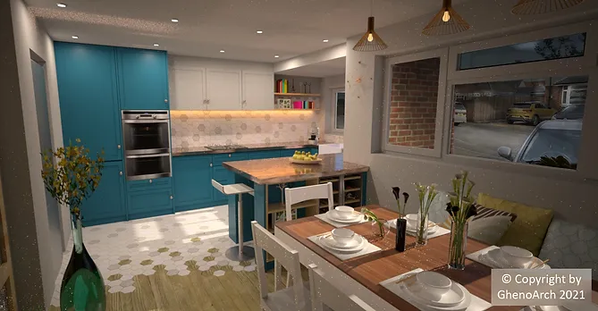 Kitchen in night time