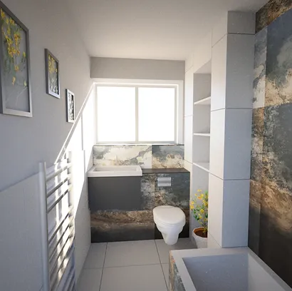 bathroom design view at the window